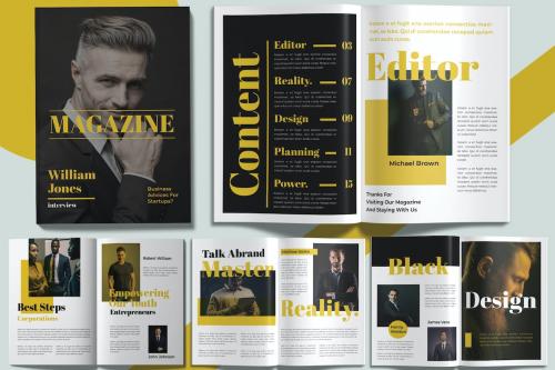 Men Fashion Magazine Design Template