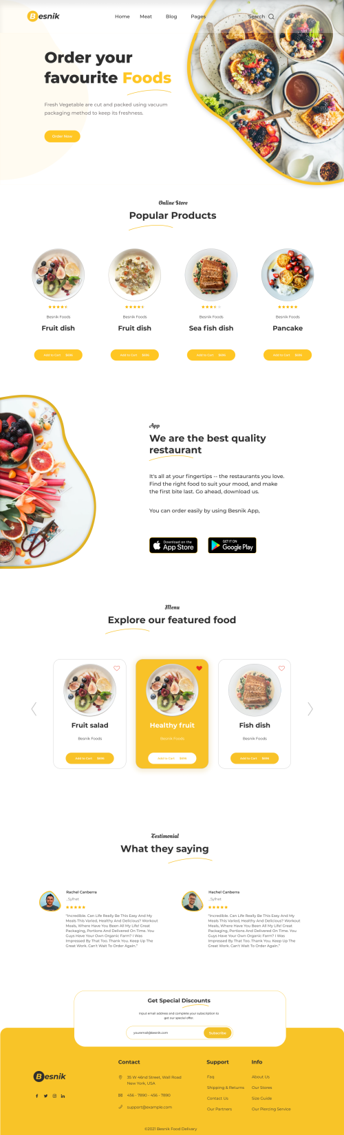 UIHut - Best Food Delivery Landing Page - 8091