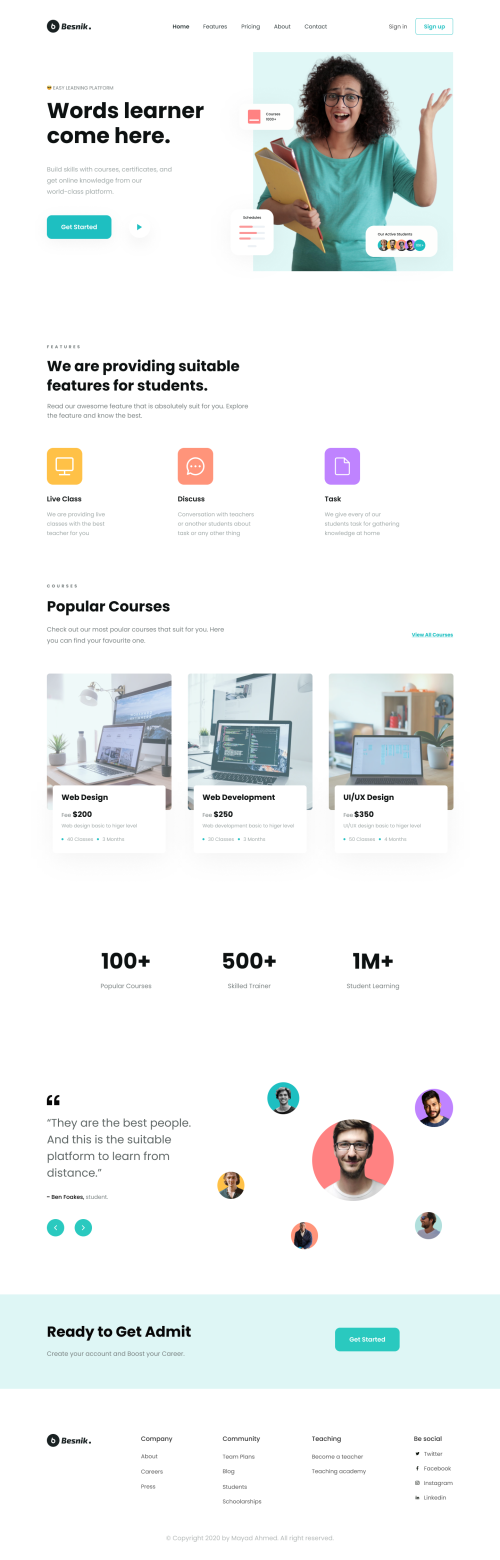 UIHut - Online Learning Landing Page - 8097