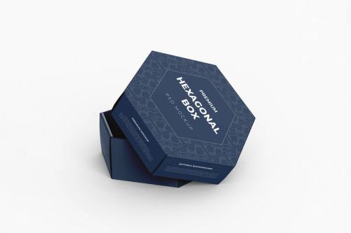 Deeezy - Hexagonal Paper Box Packaging PSD Mockup