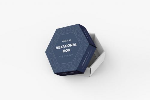 Deeezy - Hexagonal Paper Box Packaging PSD Mockup