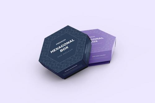 Deeezy - Hexagonal Paper Box Packaging PSD Mockup