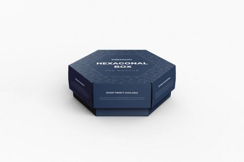 Deeezy - Hexagonal Paper Box Packaging PSD Mockup