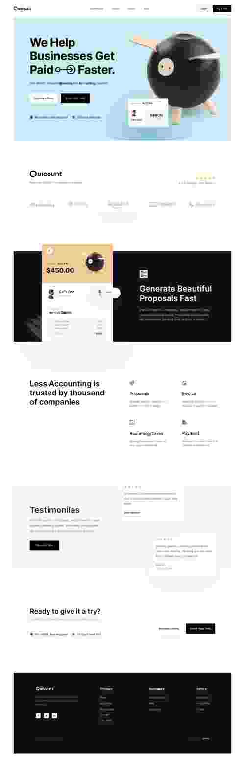 UIHut - Invoicing and Accounting Landing Page - 8393