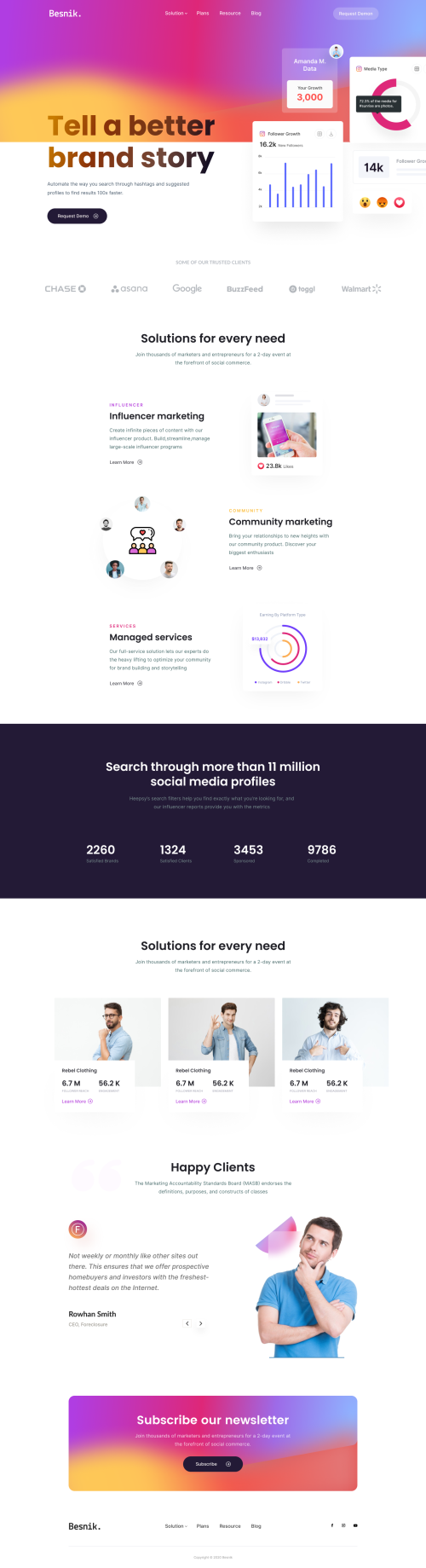 UIHut - Instagram Marketing Landing Page - 8395