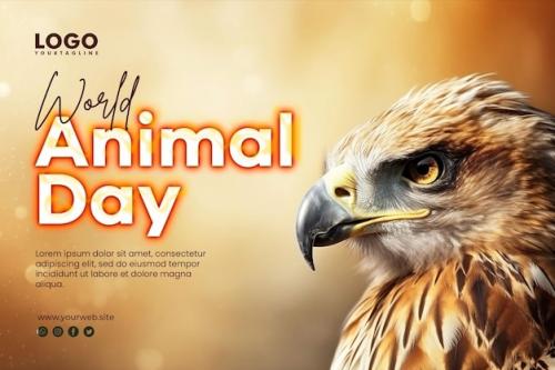 World Animal Day Background Banner And Social Media Posts