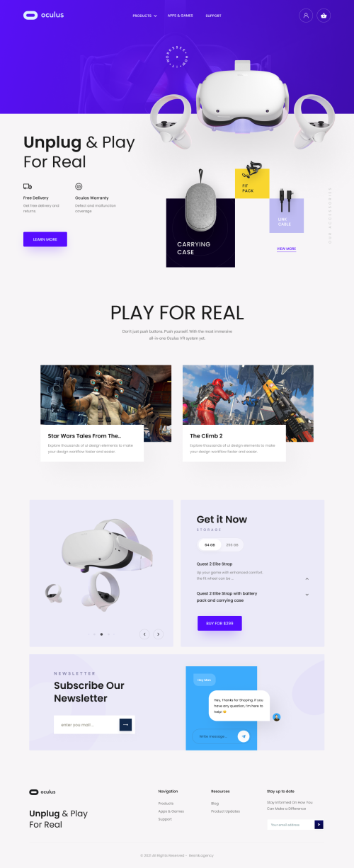 UIHut - Oculus Product Landing Page - 8672