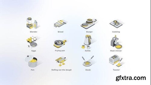 Videohive Kitchen Items - Isometric Icons 49871146