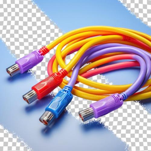 Multicolored 3 Rca Cable