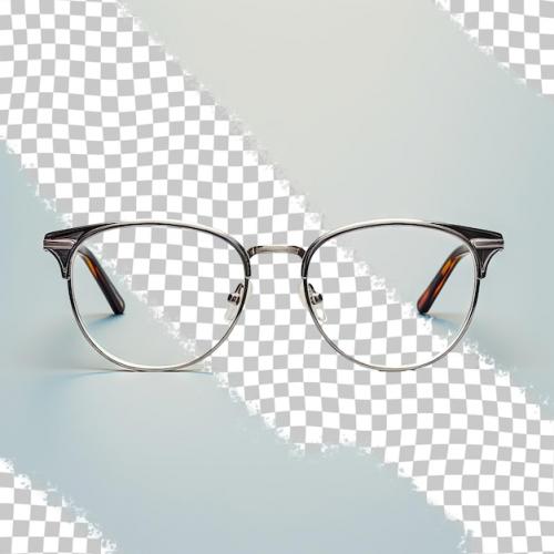 Close Up Shot Of Clear Glass Eyeglasses With A Thin Metal Frame Isolated On A Transparent Background