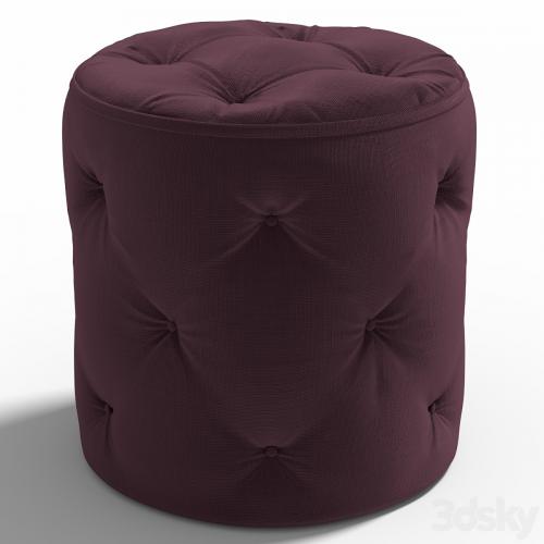 Stool Curves Tufted Round Ottoman, Purple