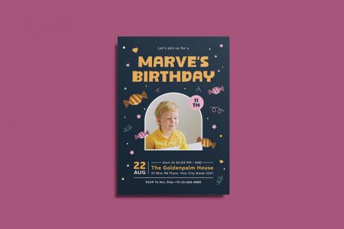 Sweet Candynies Birthday Invitation Template