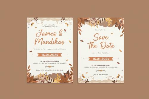 Brownie Sugar Wedding Invitation Template