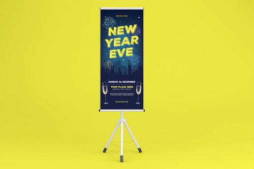 New Year Eve Roll Up Banner