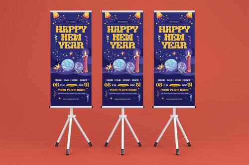 Happy New Year Roll Up Banner