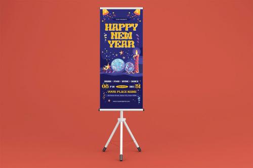 Happy New Year Roll Up Banner