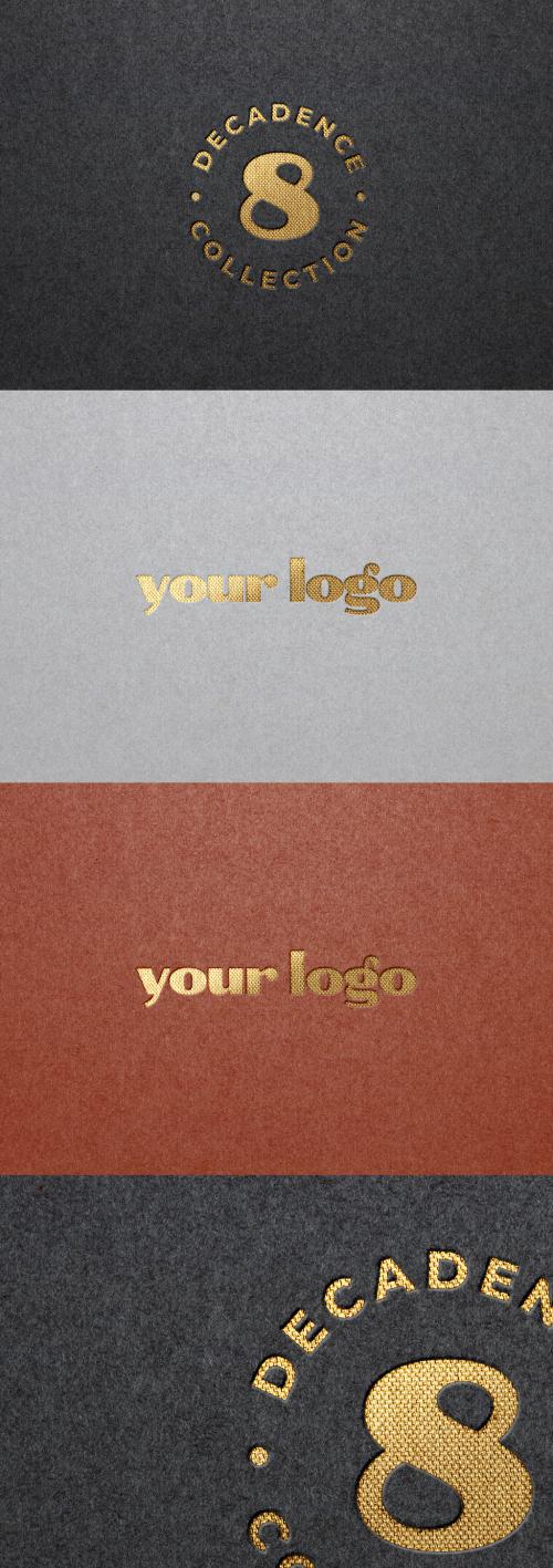 Gold Foil Paper Branding Pressed Effect Mockup - 331497585