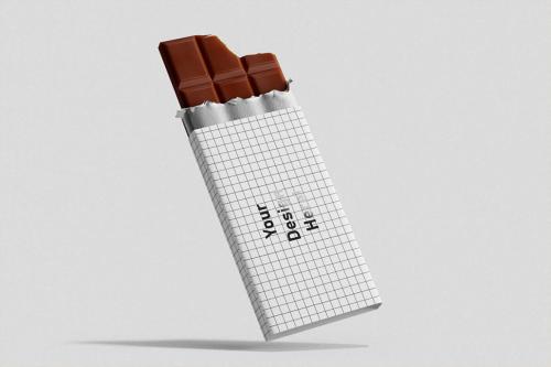 Deeezy - Chocolate Candy Bar Packaging Mockups - Floating Version