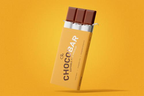 Deeezy - Chocolate Candy Bar Packaging Mockups - Floating Version