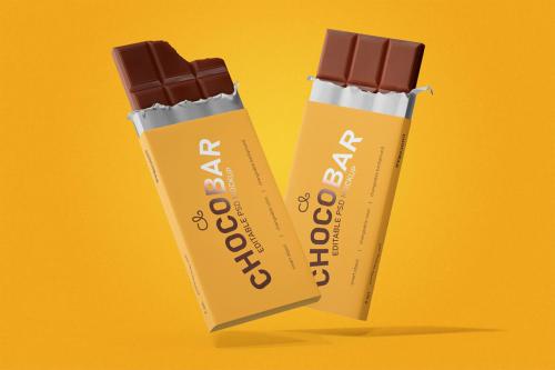 Deeezy - Chocolate Candy Bar Packaging Mockups - Floating Version