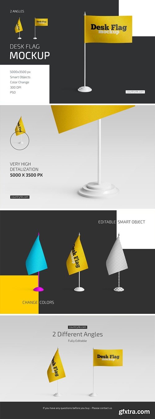 CM - Desk Flag Mockup Set 6013797