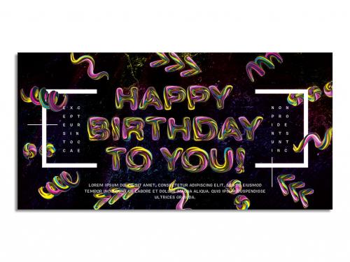 Happy Birthday to You 3D Paint Brush Flyer Layout - 331715325