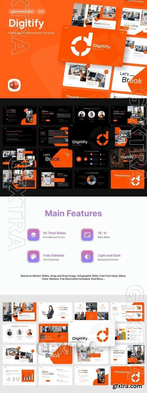 Digitify Media Agency PowerPoint Template NTC75FA