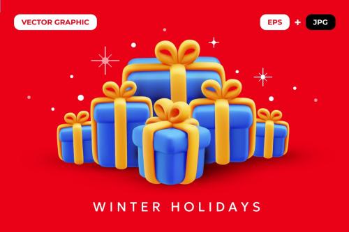 Pile of Gift Boxes | Vector 3D