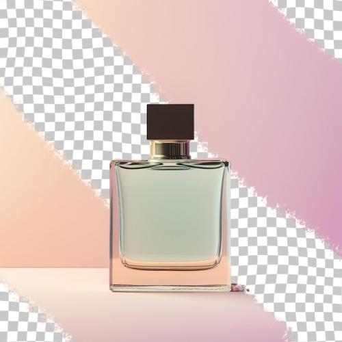 Empty Fragrance Container In Sturdy Packaging For Sample Design Template Placed Against Transparent Background