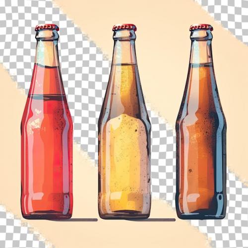 Beer Bottles On A Transparent Background