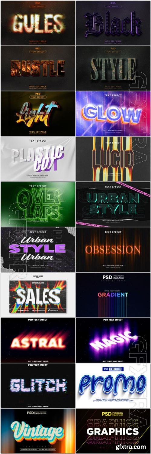 20 Psd style text effect editable set vol 79