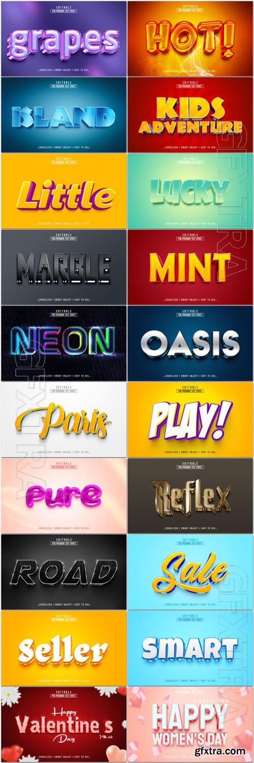 20 Psd style text effect editable set vol 81