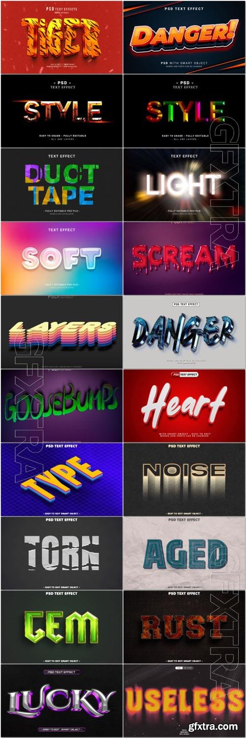 20 Psd style text effect editable set vol 78