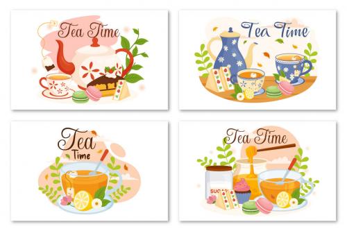 Deeezy - 14 Tea Time Vector Illustration