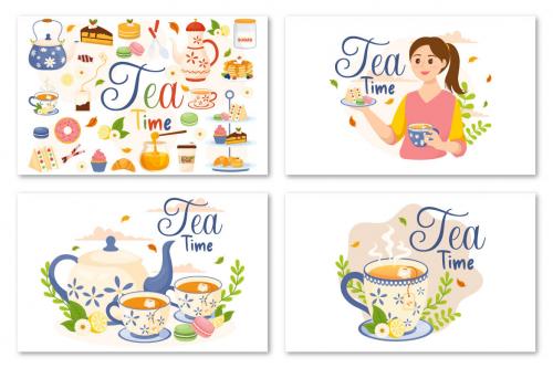 Deeezy - 14 Tea Time Vector Illustration