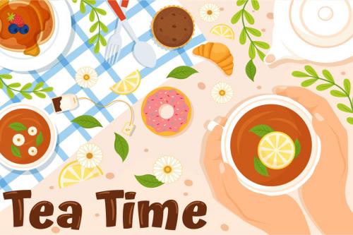 Deeezy - 14 Tea Time Vector Illustration