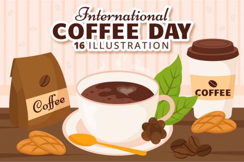 Deeezy - 16 International Coffee Day Illustration