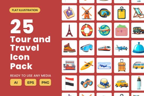 Deeezy - Tour and Travel 2D Icon Illustration Set Vol 2