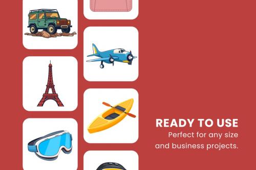 Deeezy - Tour and Travel 2D Icon Illustration Set Vol 2