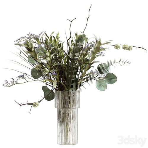 Bouquet of greenery, branches, eucalyptus and olive