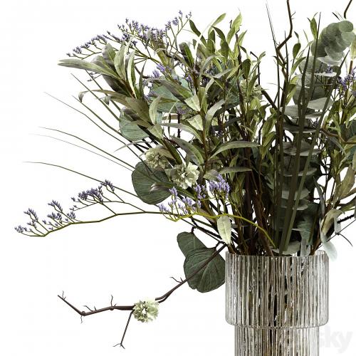 Bouquet of greenery, branches, eucalyptus and olive