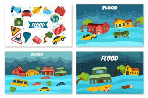 Deeezy - 6 Floods Vector Illustration