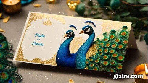 Videohive Peacock Theme Wedding Invitation 3D Design Slideshow 49920911