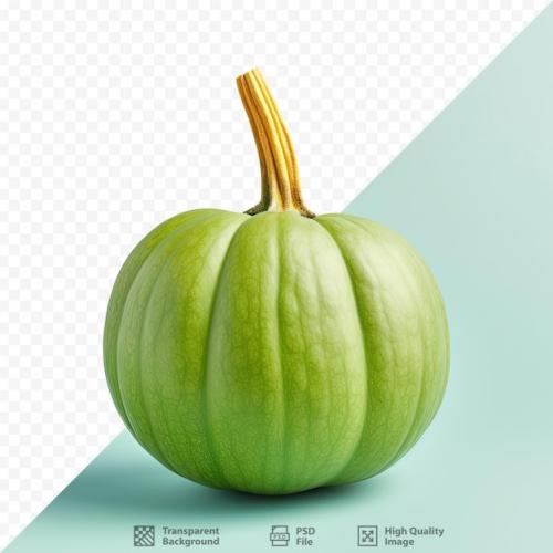 Isolated Green Pumpkin On Transparent Background