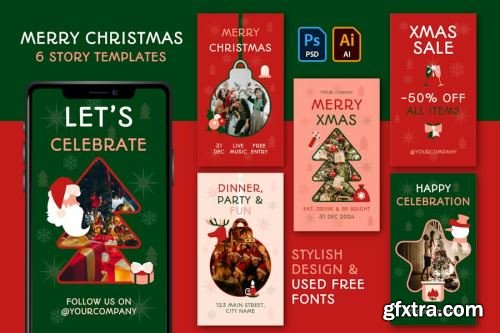 Christmas Social Media Graphic Kits 14xAI