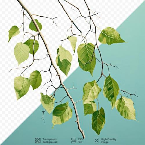 Isolated Transparent Background With Birch Leaves