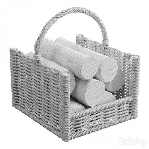 Round Rattan Log Basket