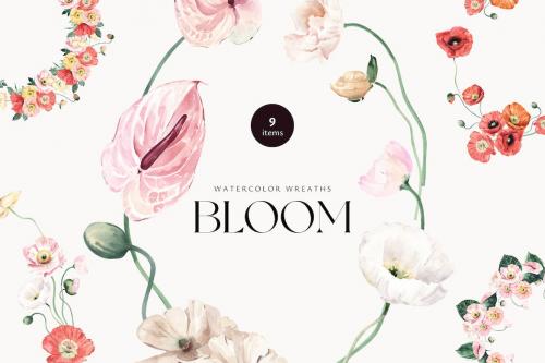 Bloom Watercolor Wreaths