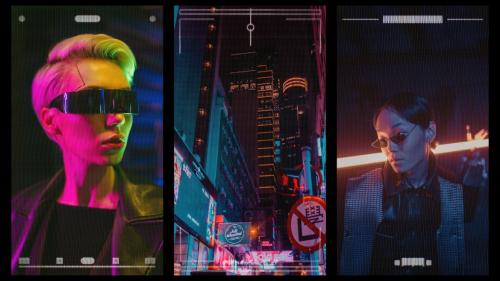 Vertical Cyberpunk Frame Overlays