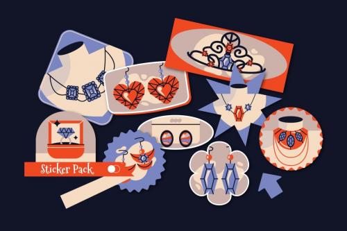 Cream Flat Design Jewelry Asset Illustration